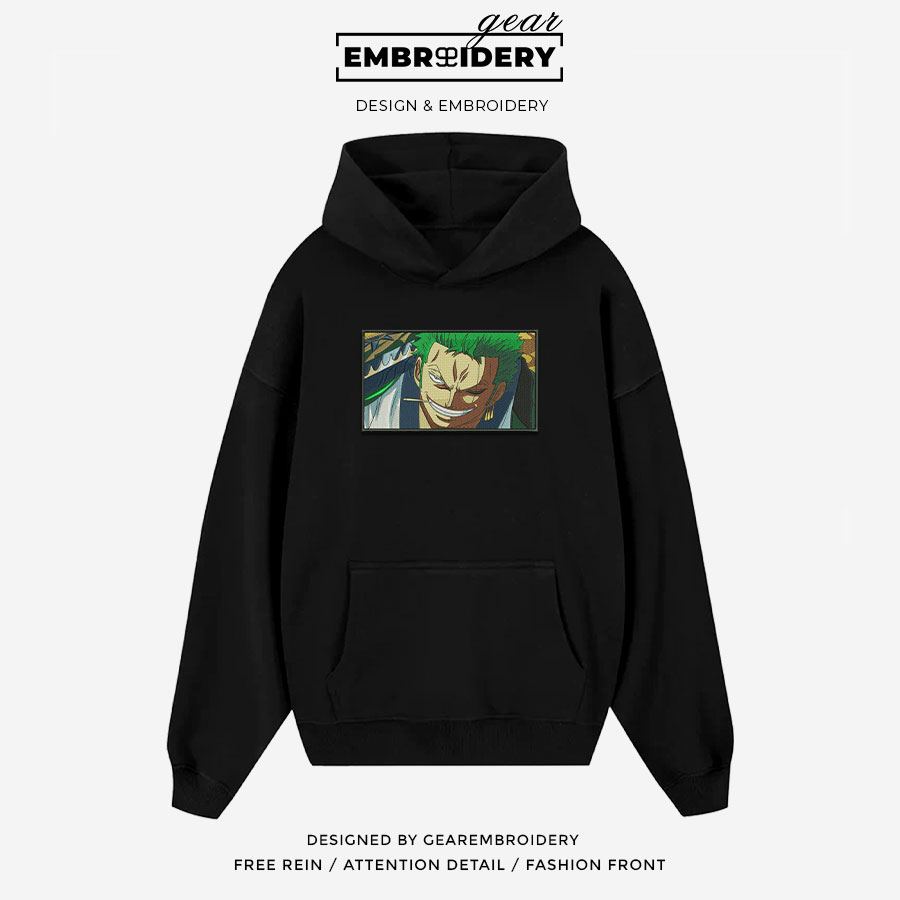Zoro smile One Piece Embroidered Design Personalized Embroidered T Shirt Sweatshirt Hoodie Clothing OP0257