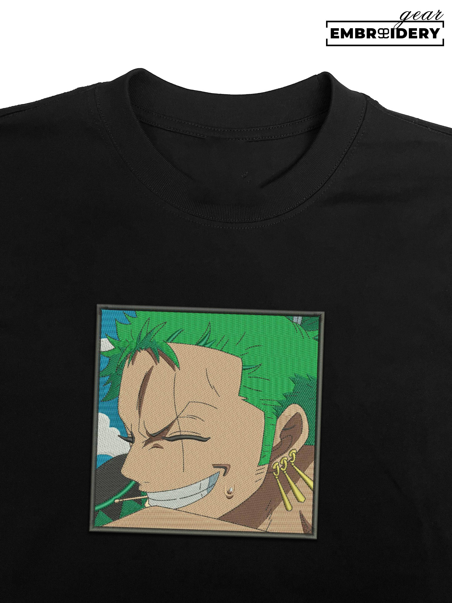 Zoro smile One Piece Embroidered Design Personalized Embroidered T Shirt Sweatshirt Hoodie Clothing OP0258