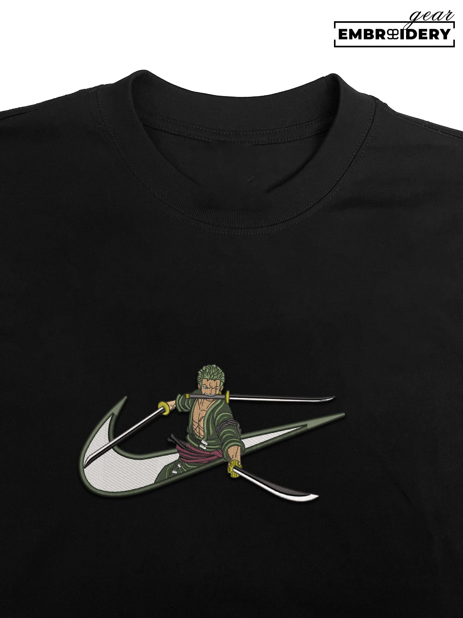 Zoro swoosh nike One Piece Anime Embroidered Design Personalized Embroidered T Shirt Sweatshirt Hoodie Clothing OP0259