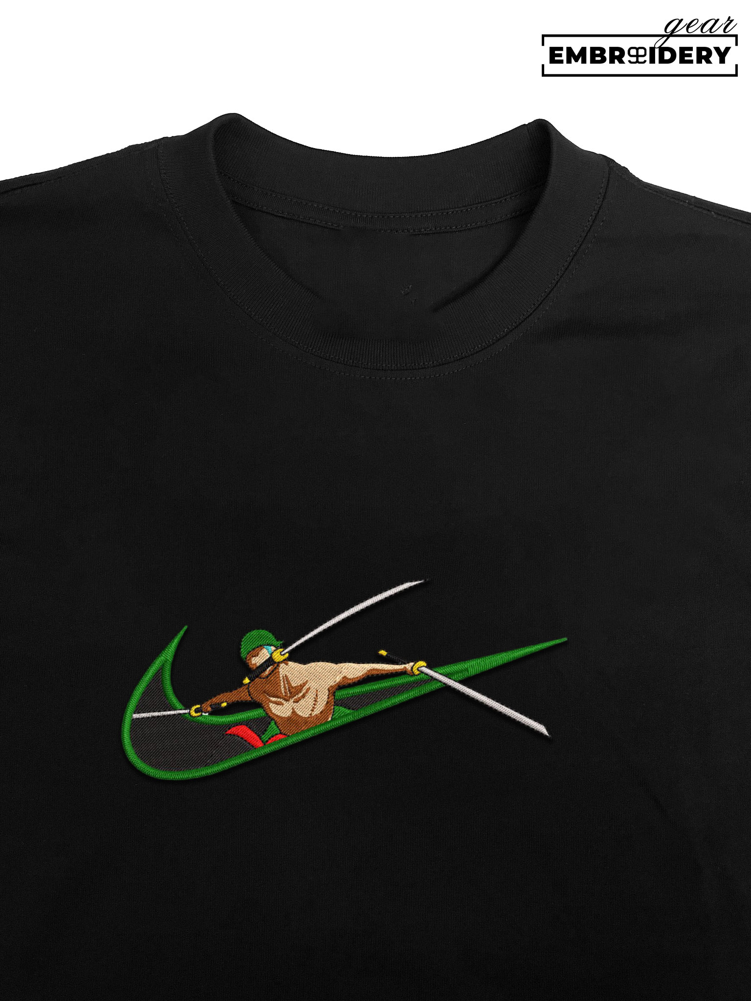 Zoro swoosh nike One Piece Anime Embroidered Design Personalized Embroidered T Shirt Sweatshirt Hoodie Clothing OP0260