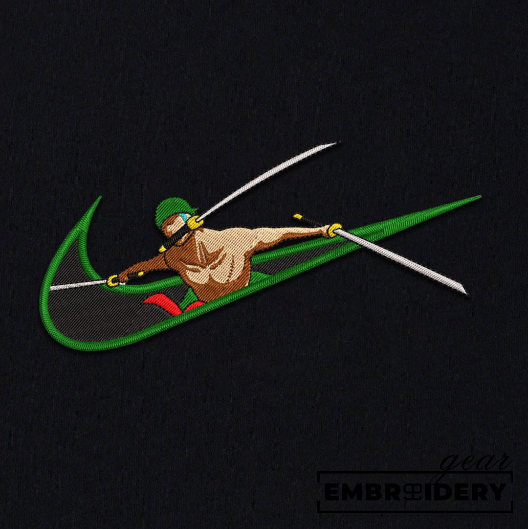 Zoro swoosh nike One Piece Anime Embroidered Design Personalized Embroidered T Shirt Sweatshirt Hoodie Clothing OP0260