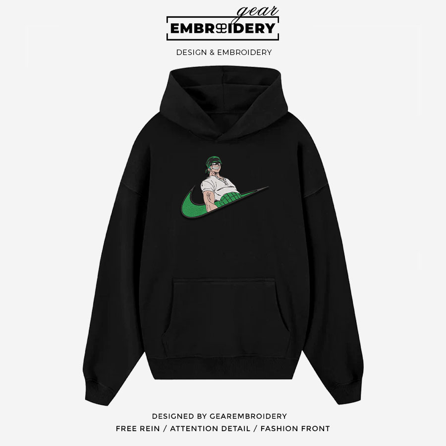 Zoro swoosh nike One Piece Anime Embroidered Design Personalized Embroidered T Shirt Sweatshirt Hoodie Clothing OP0261