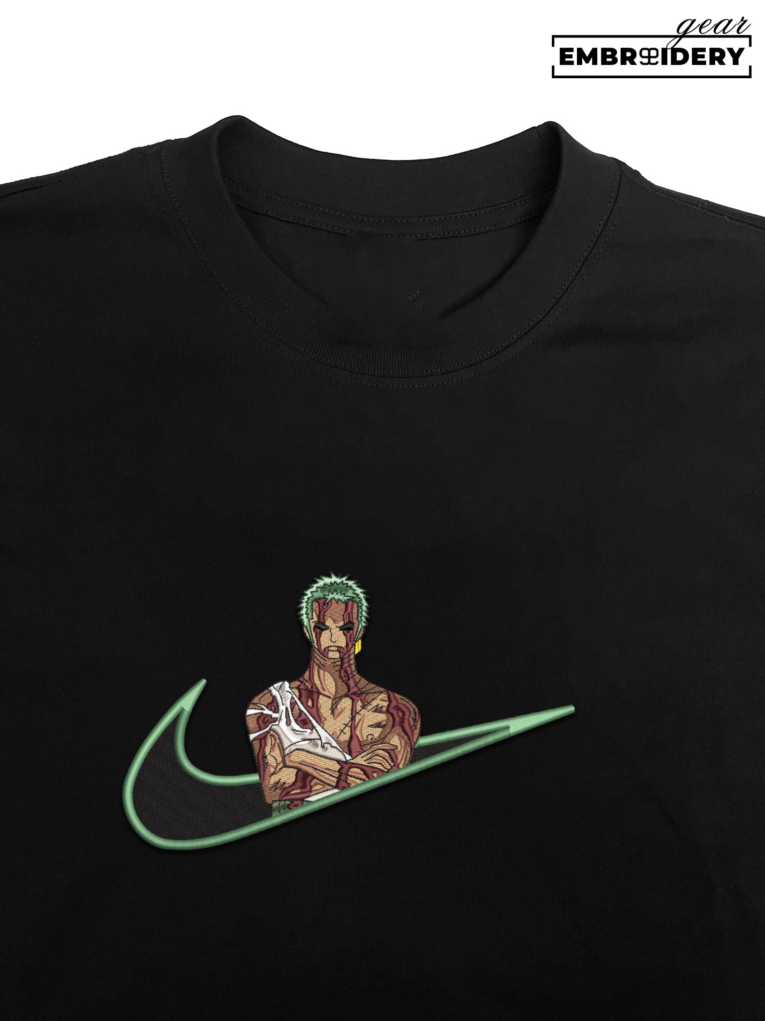 Zoro swoosh nike One Piece Anime Embroidered Design Personalized Embroidered T Shirt Sweatshirt Hoodie Clothing OP0262