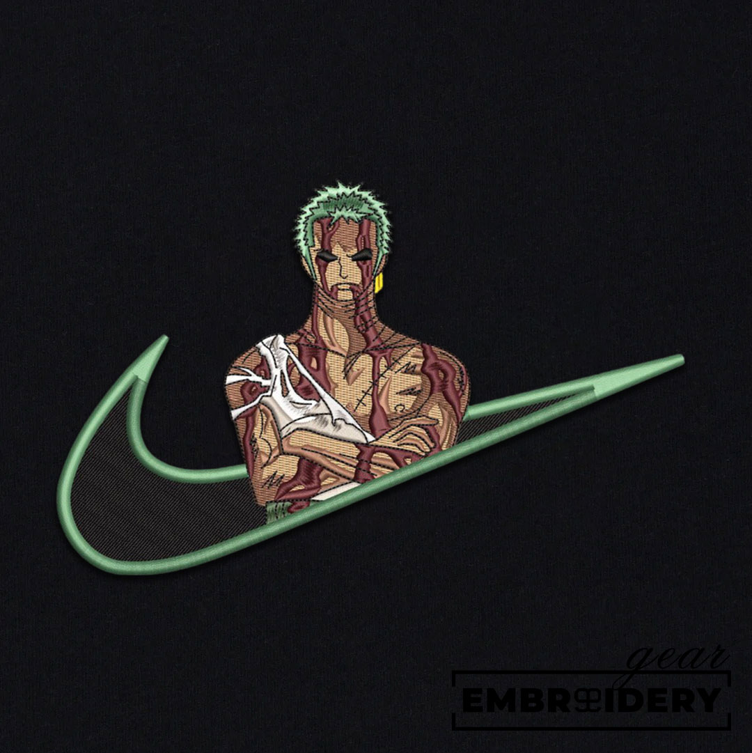 Zoro swoosh nike One Piece Anime Embroidered Design Personalized Embroidered T Shirt Sweatshirt Hoodie Clothing OP0262