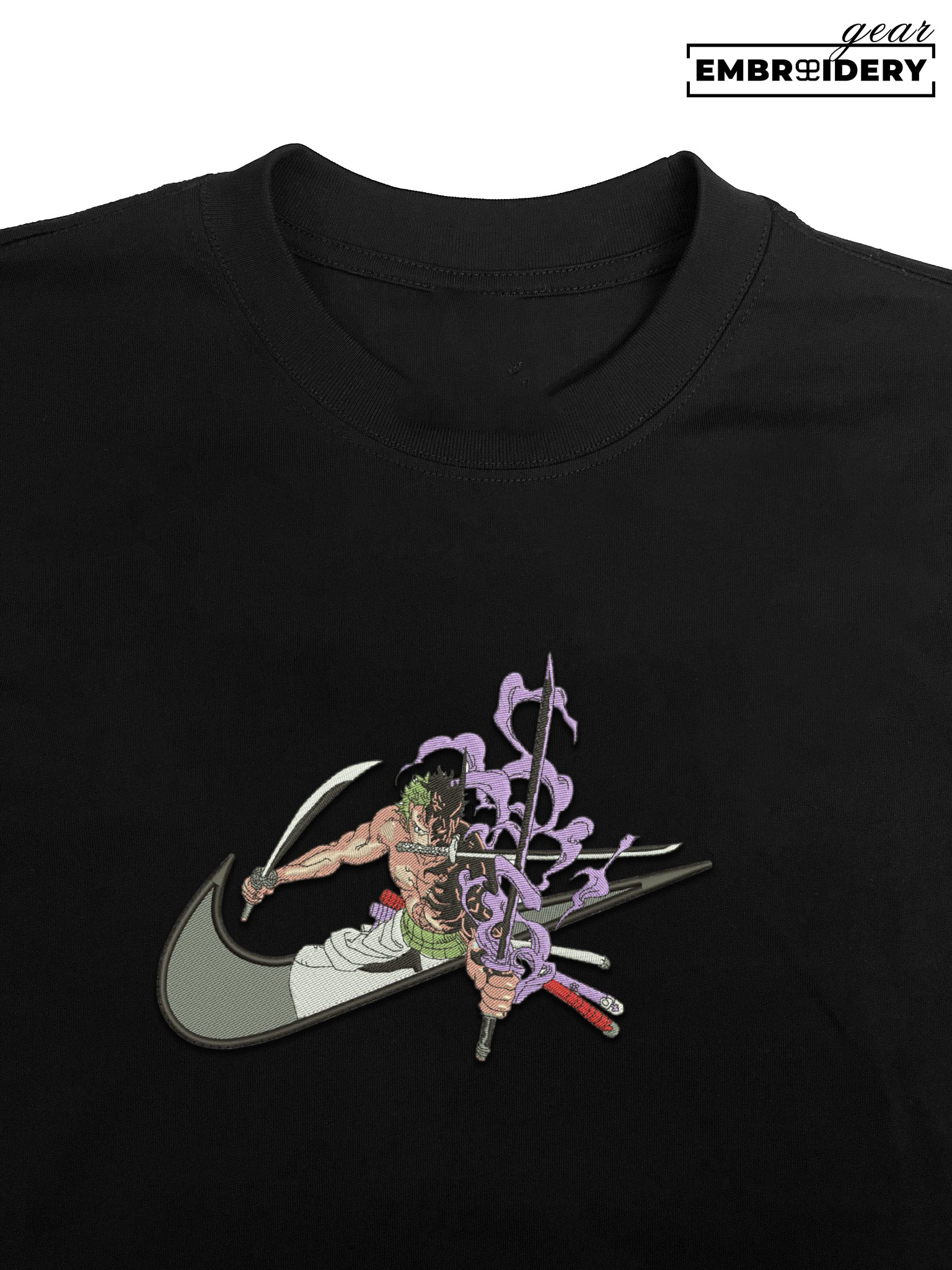 Zoro swoosh nike One Piece Anime Embroidered Design Personalized Embroidered T Shirt Sweatshirt Hoodie Clothing OP0266