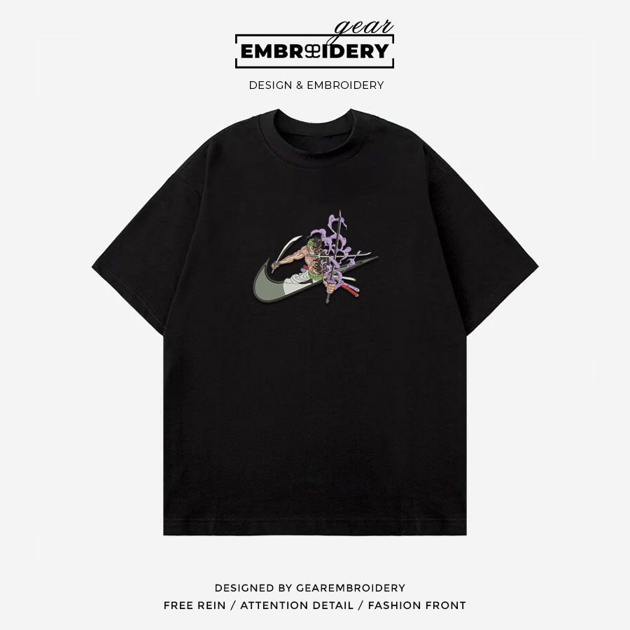 Zoro swoosh nike One Piece Anime Embroidered Design Personalized Embroidered T Shirt Sweatshirt Hoodie Clothing OP0266