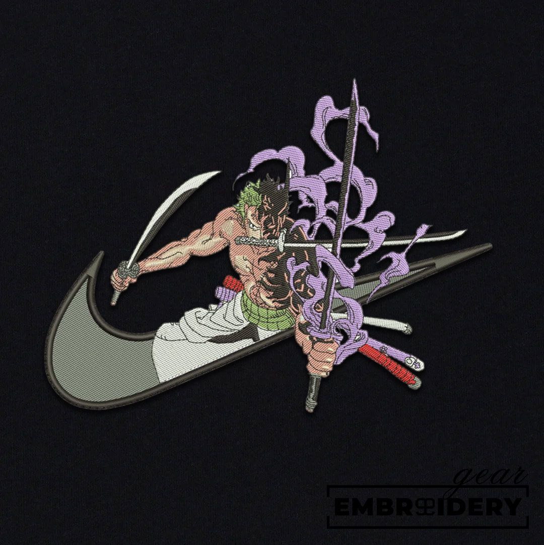 Zoro swoosh nike One Piece Anime Embroidered Design Personalized Embroidered T Shirt Sweatshirt Hoodie Clothing OP0266