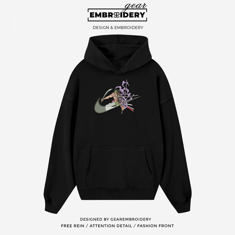 Zoro swoosh nike One Piece Anime Embroidered Design Personalized Embroidered T Shirt Sweatshirt Hoodie Clothing OP0266