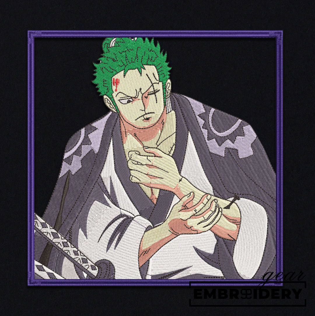 Zoro wano One Piece Embroidered Design Personalized Embroidered T Shirt Sweatshirt Hoodie Clothing OP0273