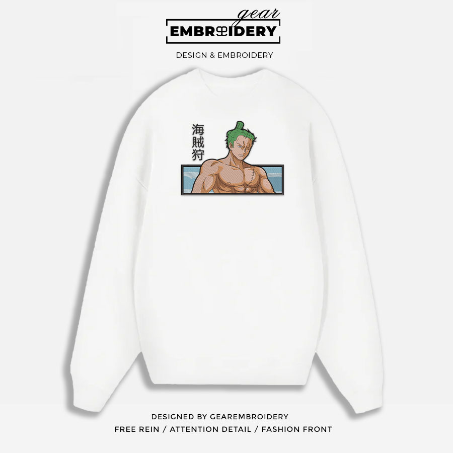 Zoro wano One Piece Embroidered Design Personalized Embroidered T Shirt Sweatshirt Hoodie Clothing OP0274