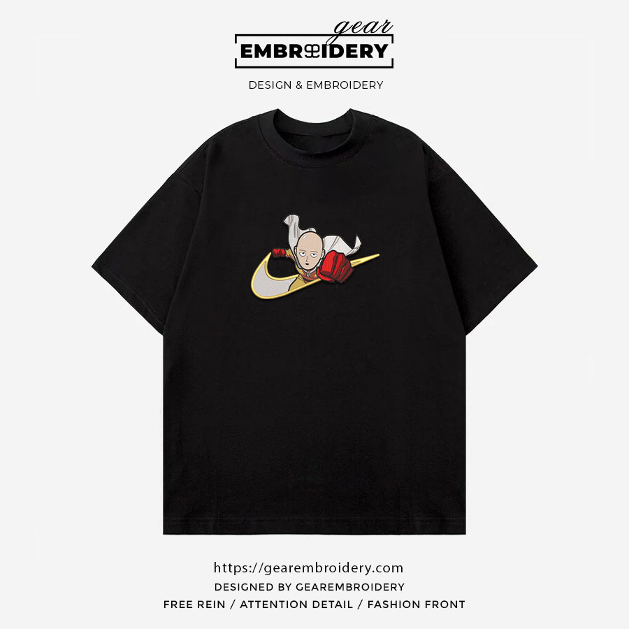 Saitama swoosh nike One Punch Man Anime Embroidered Design Personalized Embroidered T Shirt Sweatshirt Hoodie Clothing OPM011