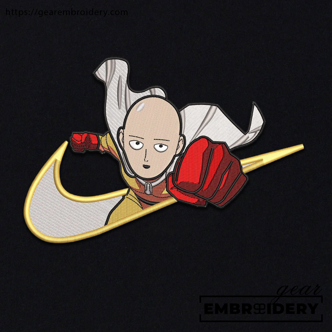 Saitama swoosh nike One Punch Man Anime Embroidered Design Personalized Embroidered T Shirt Sweatshirt Hoodie Clothing OPM011