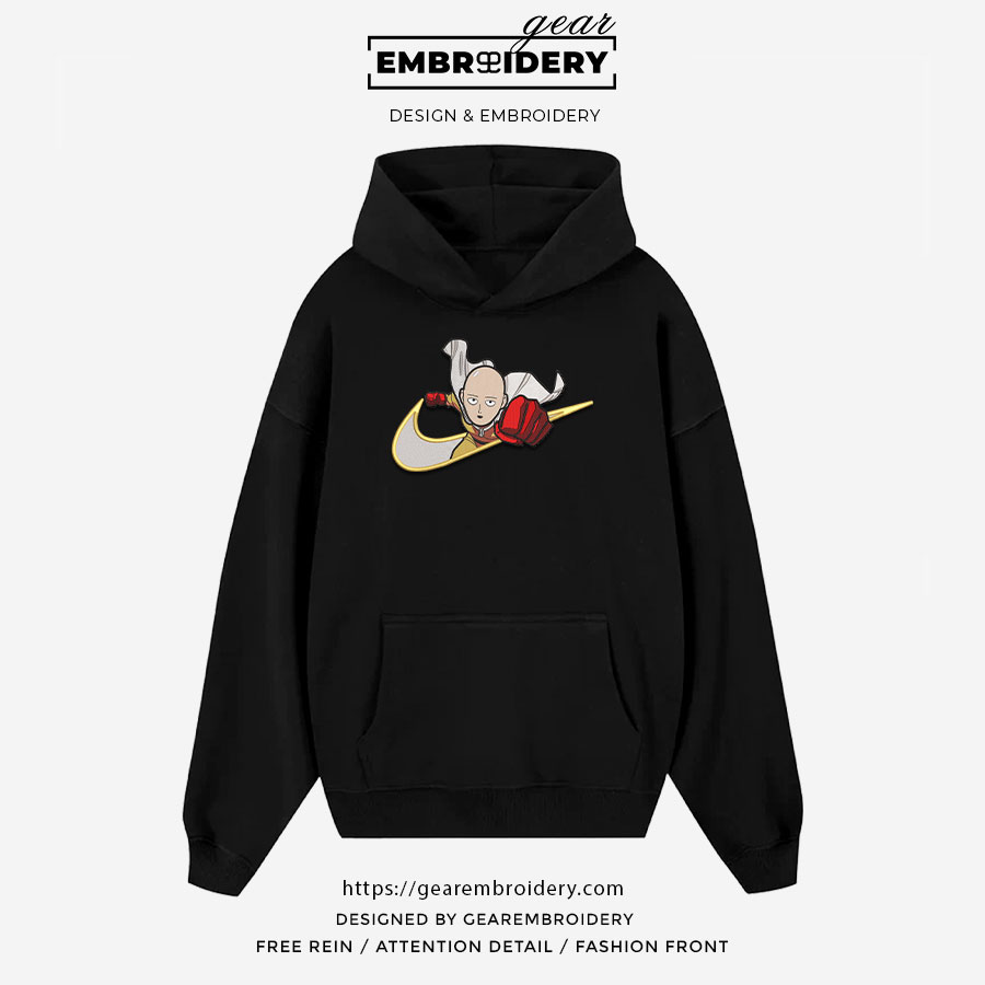 Saitama swoosh nike One Punch Man Anime Embroidered Design Personalized Embroidered T Shirt Sweatshirt Hoodie Clothing OPM011