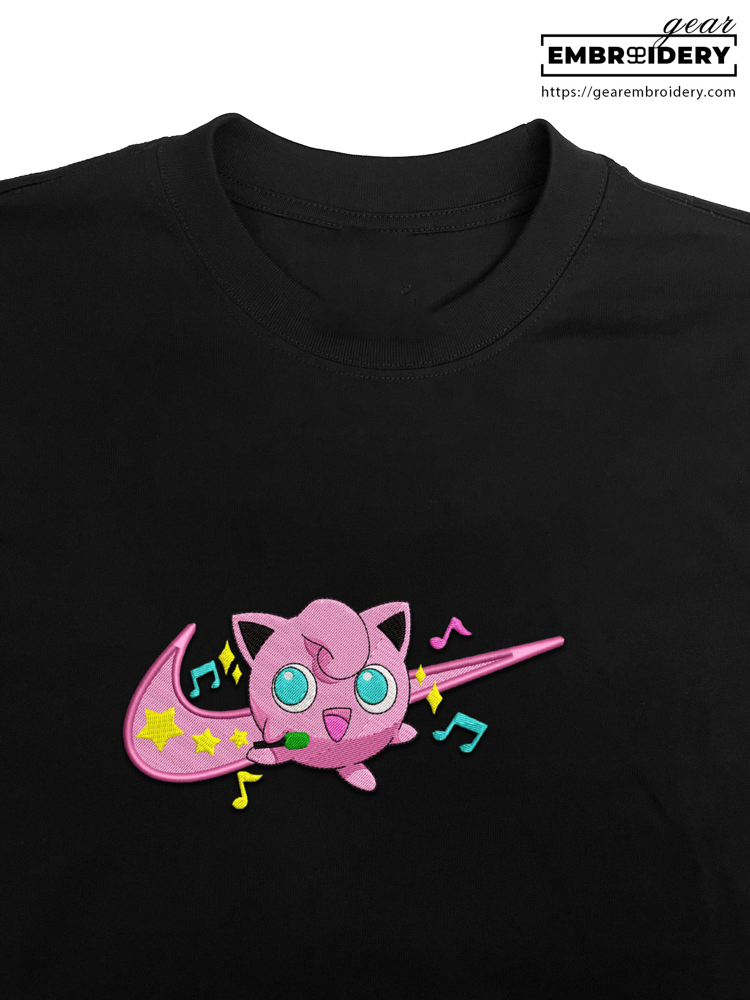 Jigglypuff swoosh nike Pokemon Anime Embroidered Design Personalized Embroidered T Shirt Sweatshirt Hoodie Clothing PKM029