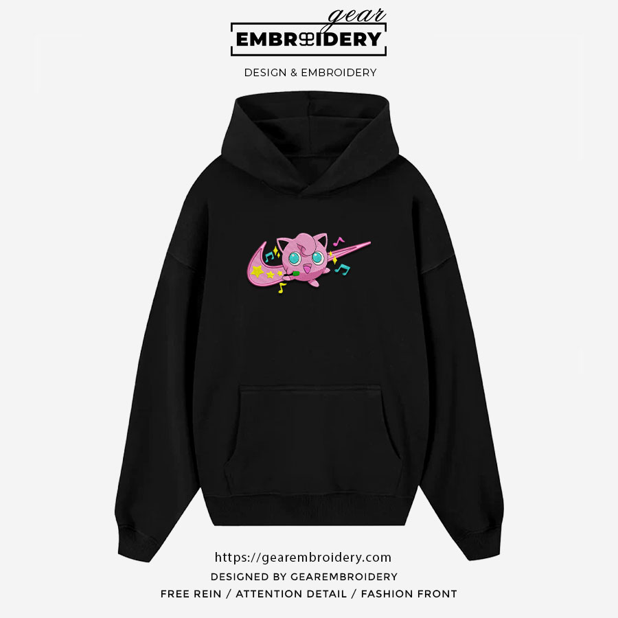 Jigglypuff swoosh nike Pokemon Anime Embroidered Design Personalized Embroidered T Shirt Sweatshirt Hoodie Clothing PKM029