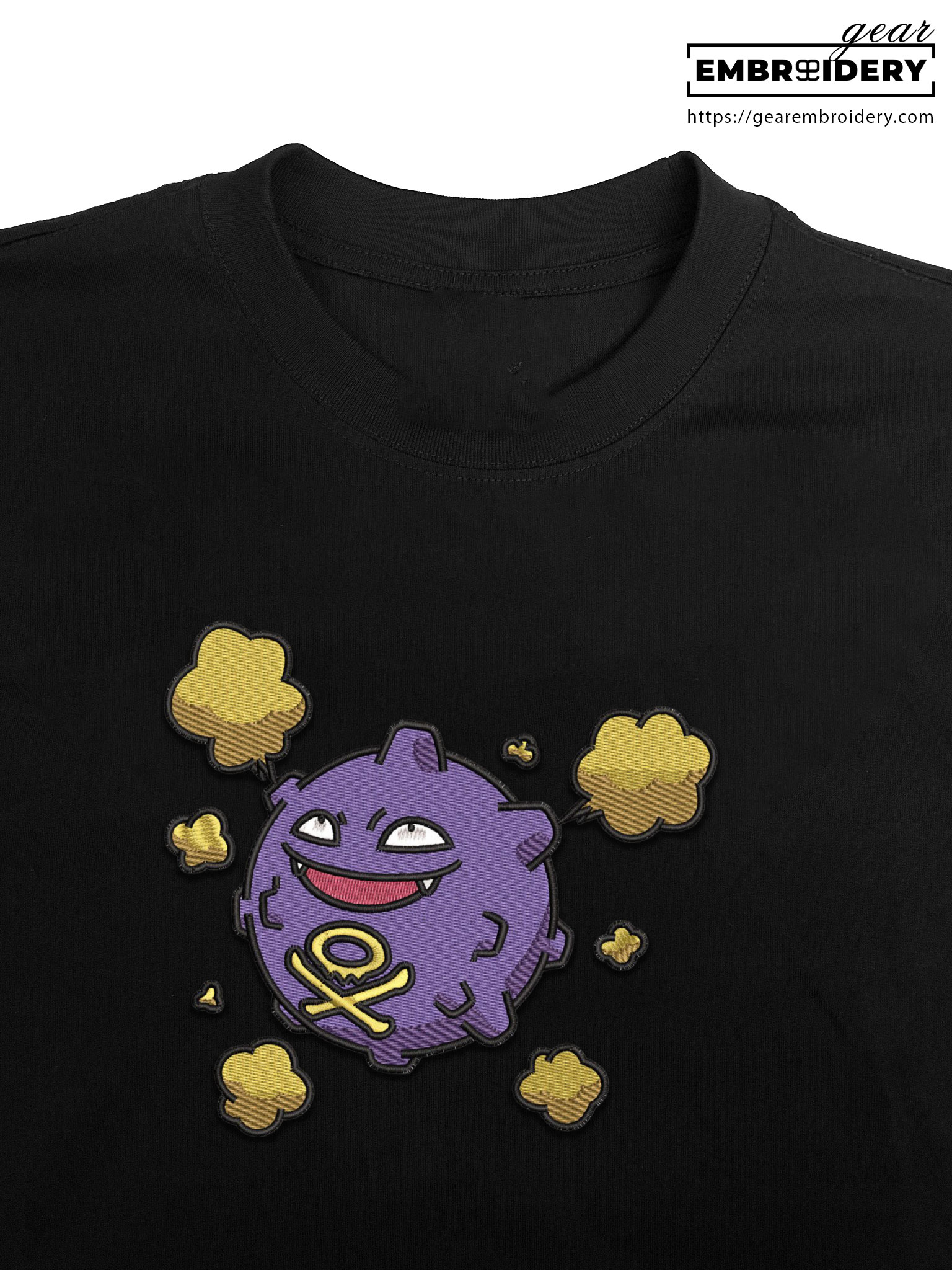 Koffing Pokemon Embroidered Design Personalized Embroidered T Shirt Sweatshirt Hoodie Clothing PKM031