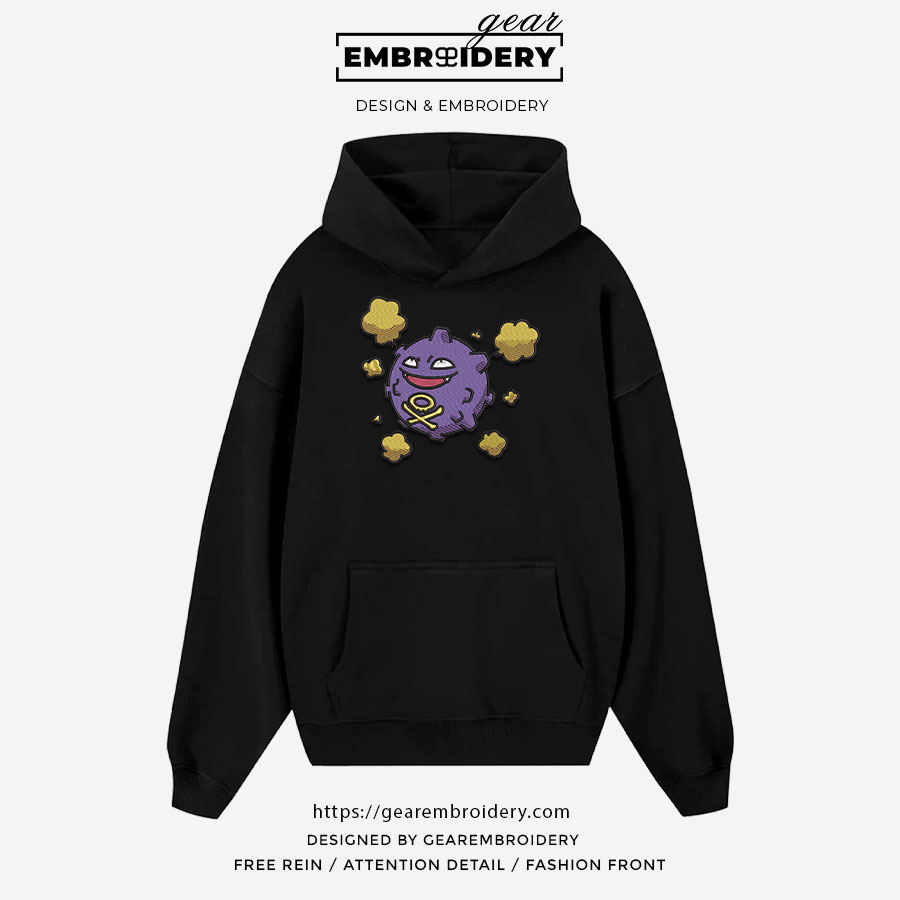 Koffing Pokemon Embroidered Design Personalized Embroidered T Shirt Sweatshirt Hoodie Clothing PKM031