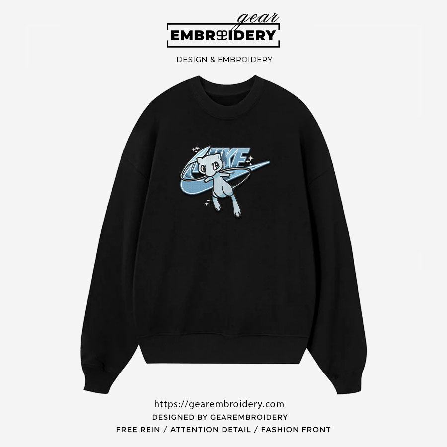 Mew nike nike Pokemon Anime Embroidered Design Personalized Embroidered T Shirt Sweatshirt Hoodie Clothing PKM034