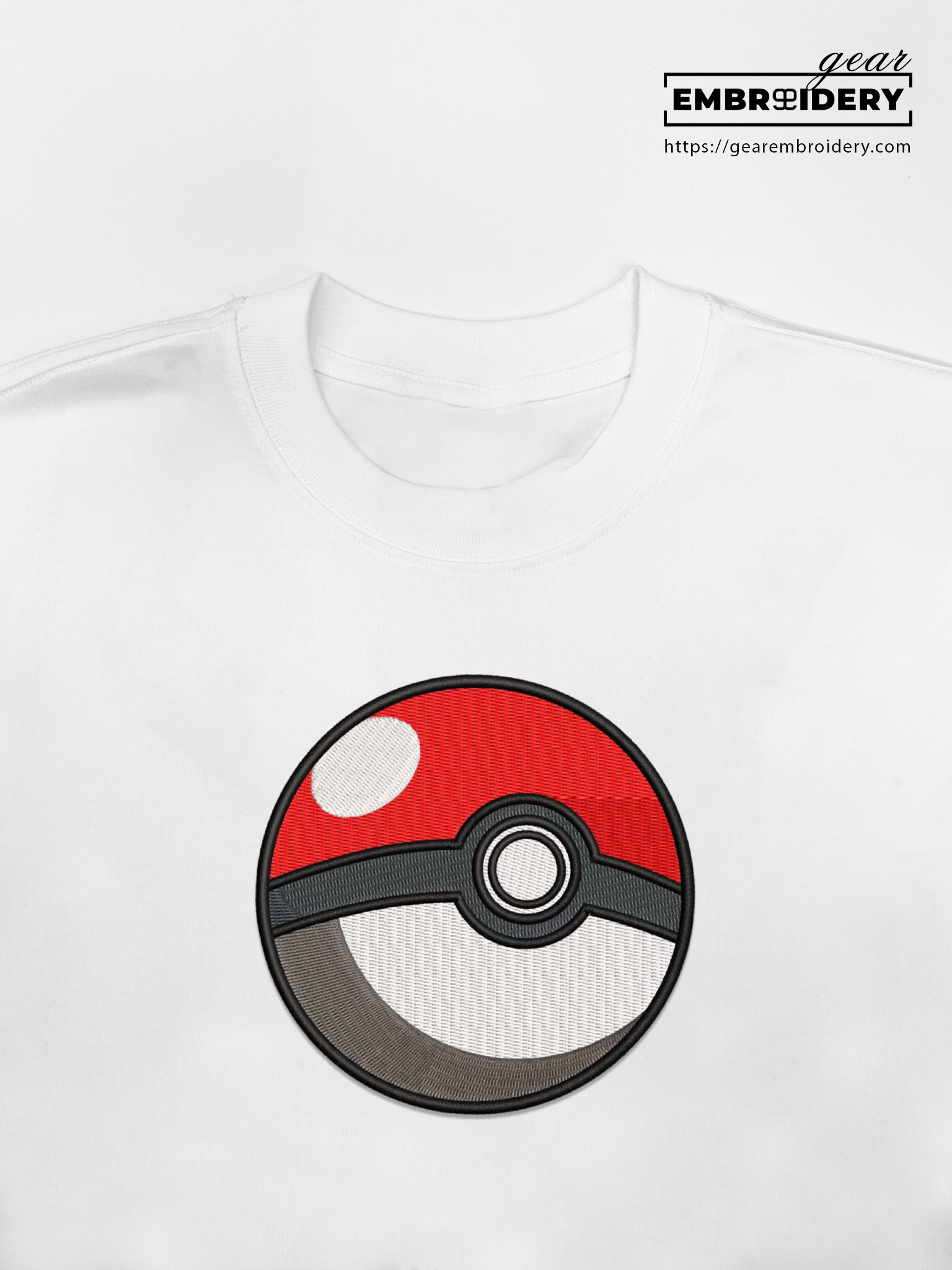 Pokeball Pokemon Embroidered Design Personalized Embroidered T Shirt Sweatshirt Hoodie Clothing PKM042