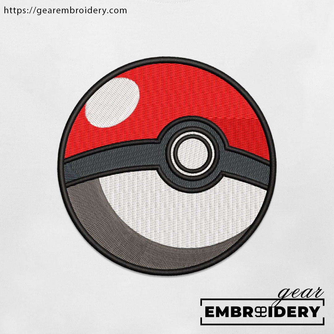 Pokeball Pokemon Embroidered Design Personalized Embroidered T Shirt Sweatshirt Hoodie Clothing PKM042