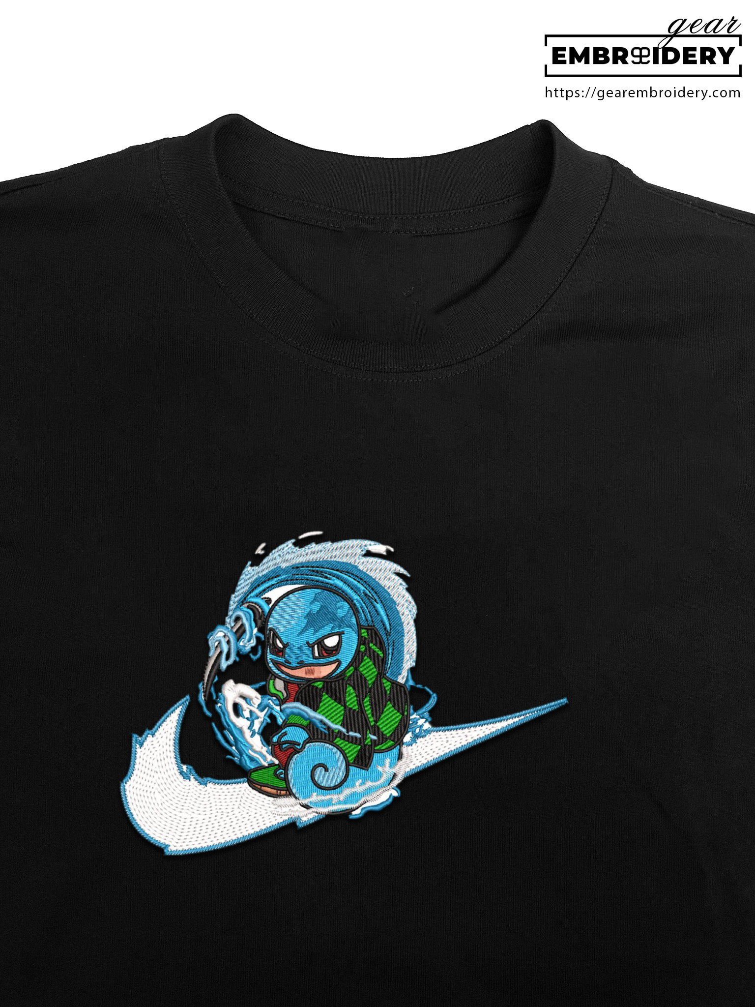 Squirtle swoosh nike Pokemon Anime Embroidered Design Personalized Embroidered T Shirt Sweatshirt Hoodie Clothing PKM052