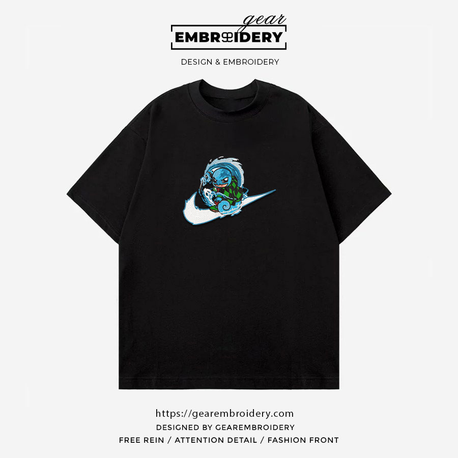 Squirtle swoosh nike Pokemon Anime Embroidered Design Personalized Embroidered T Shirt Sweatshirt Hoodie Clothing PKM052