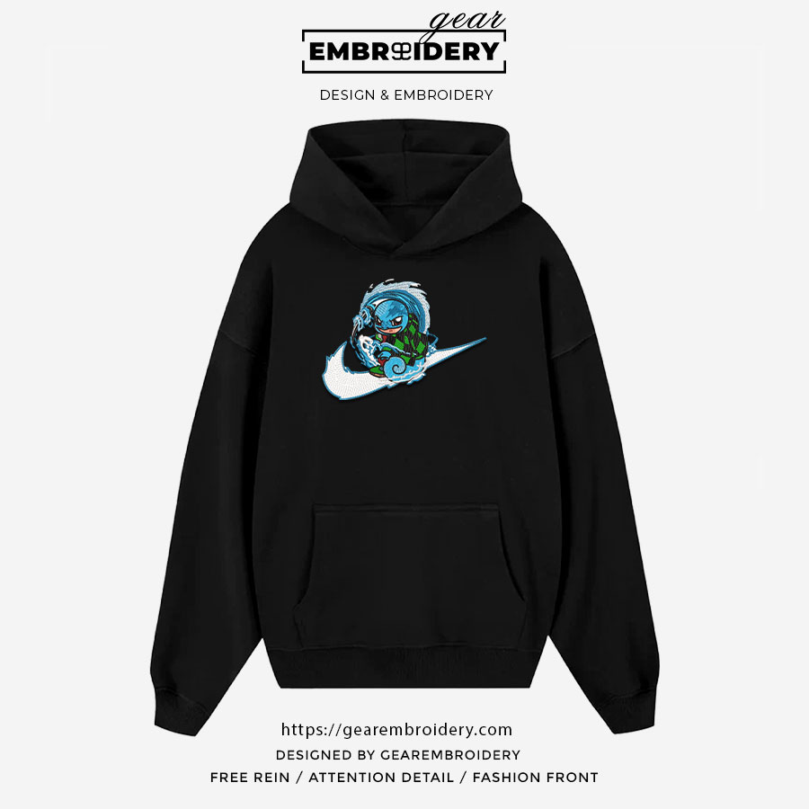 Squirtle swoosh nike Pokemon Anime Embroidered Design Personalized Embroidered T Shirt Sweatshirt Hoodie Clothing PKM052