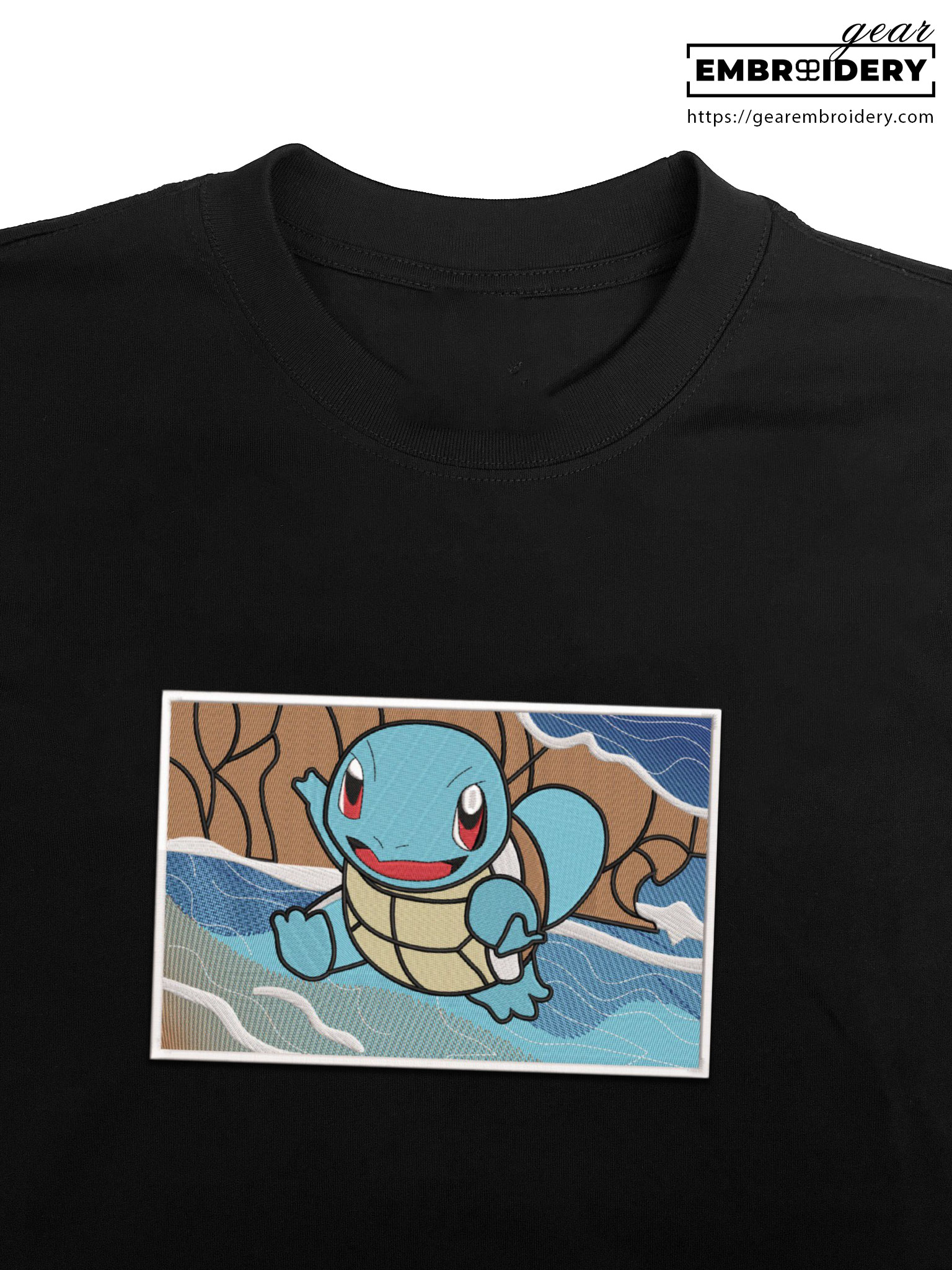 Squirtle Pokemon Embroidered Design Personalized Embroidered T Shirt Sweatshirt Hoodie Clothing PKM051