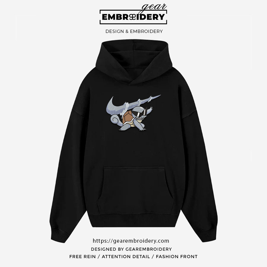 Squirtel swoosh nike Pokemon Anime Embroidered Design Personalized Embroidered T Shirt Sweatshirt Hoodie Clothing PKM048