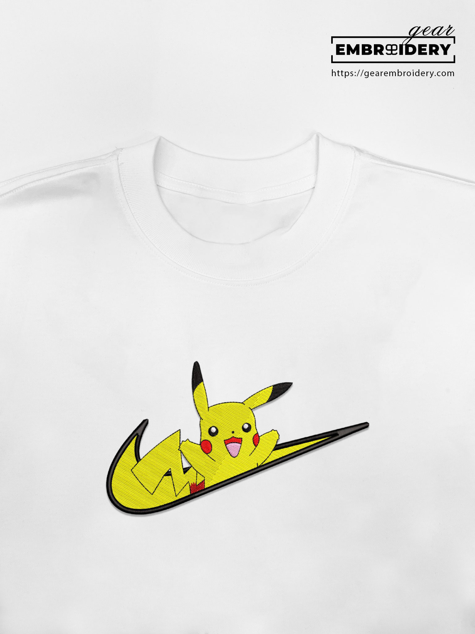 Pikachu swoosh nike Pokemon Anime Embroidered Design Personalized Embroidered T Shirt Sweatshirt Hoodie Clothing PKM039