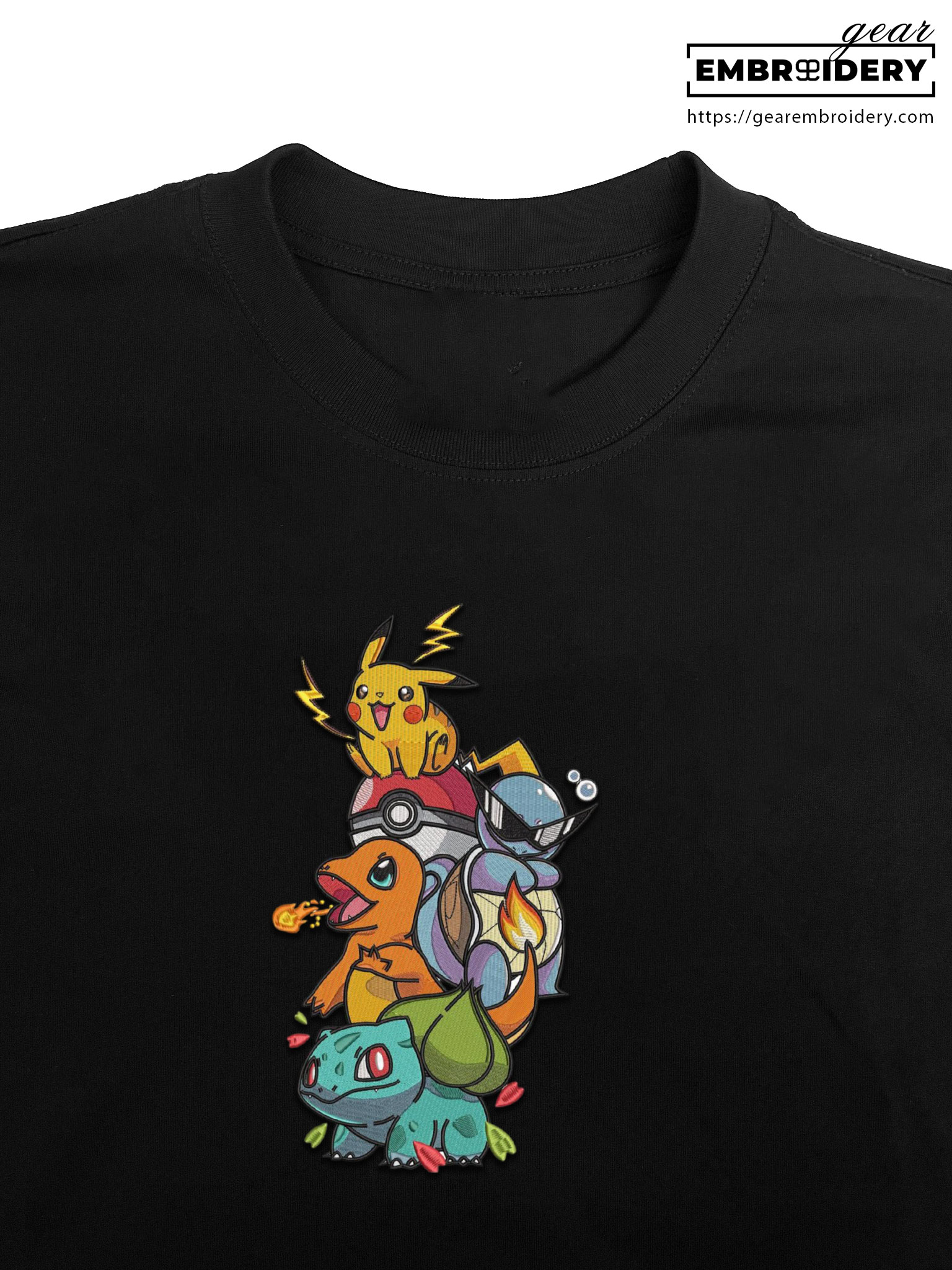 Pokemon Pokemon Embroidered Design Personalized Embroidered T Shirt Sweatshirt Hoodie Clothing PKM044