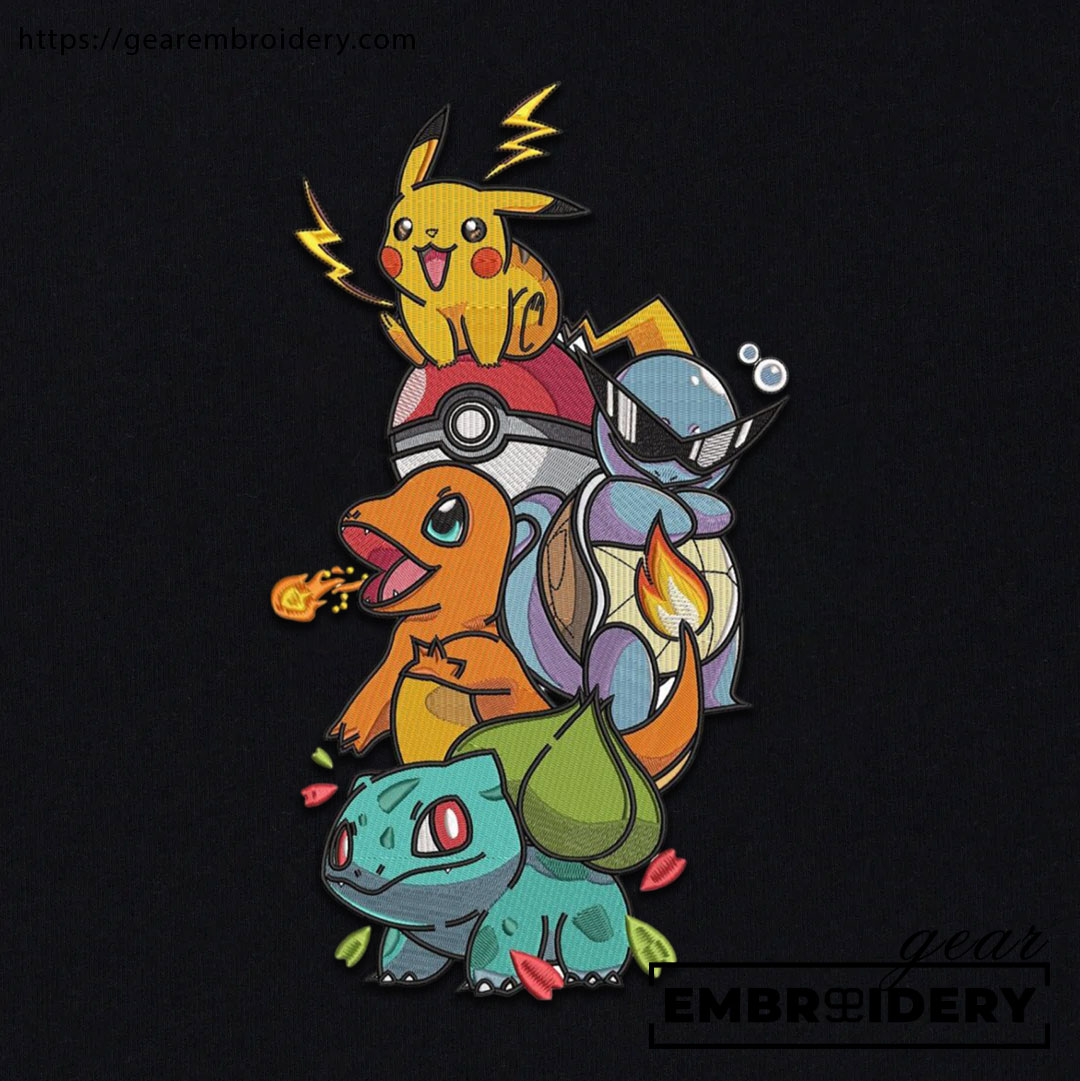 Pokemon Pokemon Embroidered Design Personalized Embroidered T Shirt Sweatshirt Hoodie Clothing PKM044