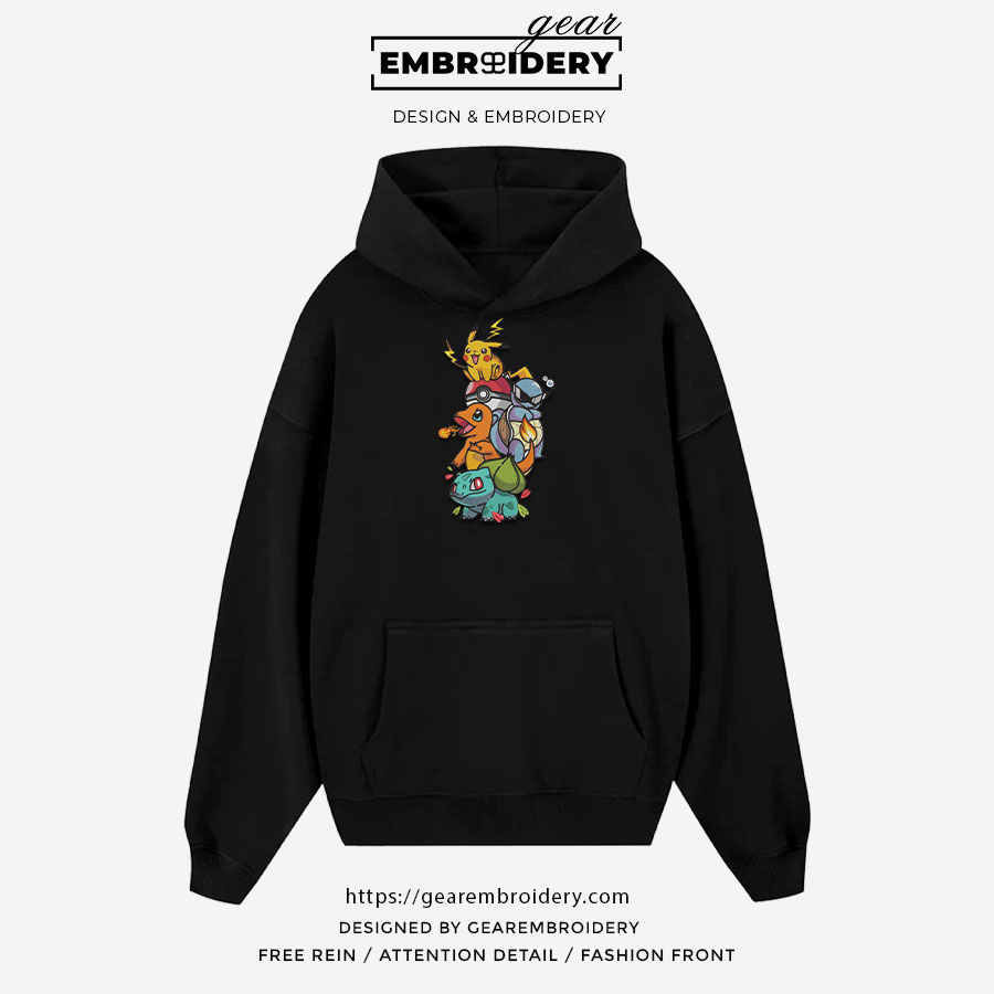 Pokemon Pokemon Embroidered Design Personalized Embroidered T Shirt Sweatshirt Hoodie Clothing PKM044