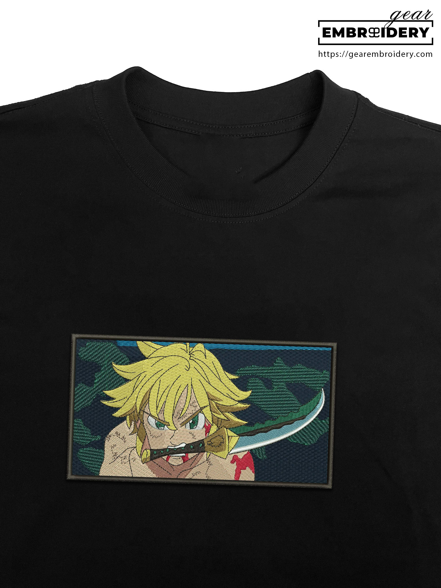 Melodias Seven Deadly Sins Anime Embroidered Design Personalized Embroidered T Shirt Sweatshirt Hoodie Clothing SDS006