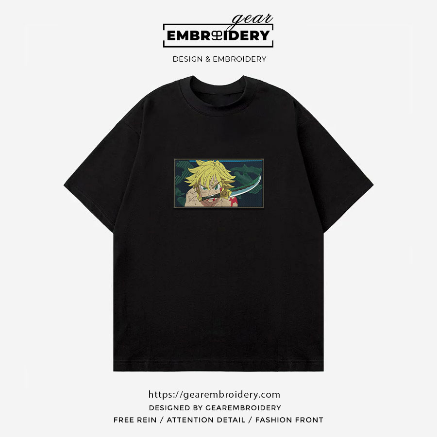 Melodias Seven Deadly Sins Anime Embroidered Design Personalized Embroidered T Shirt Sweatshirt Hoodie Clothing SDS006