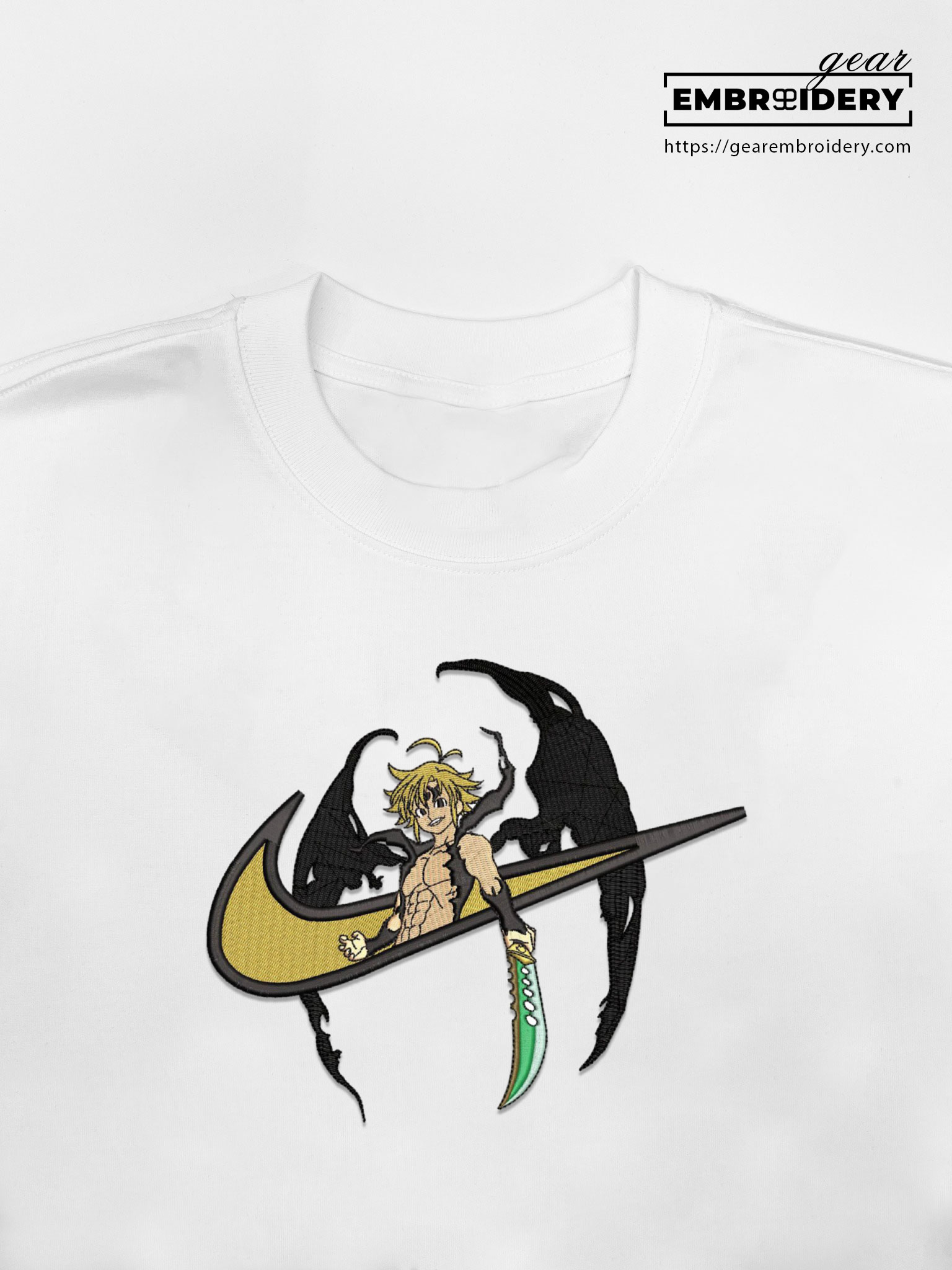 Melodias swoosh nike Seven Deadly Sins Anime Embroidered Design Personalized Embroidered T Shirt Sweatshirt Hoodie Clothing SDS008