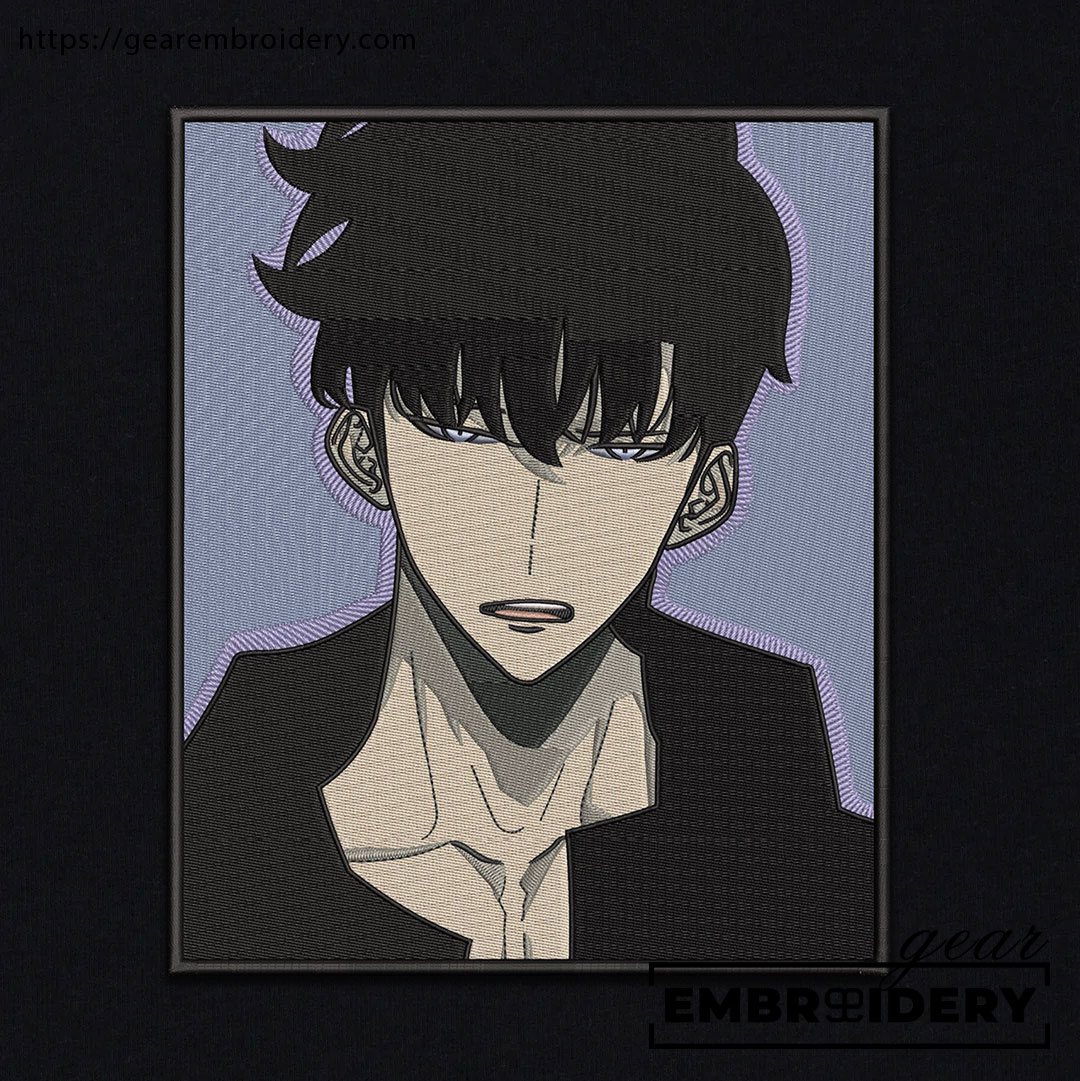 Sung jinwoo Solo Leveling Anime Embroidered Design Personalized Embroidered T Shirt Sweatshirt Hoodie Clothing SL006