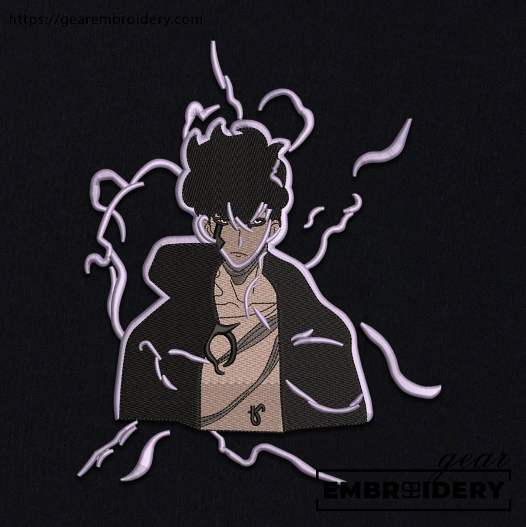 Sung jinwoo aura Solo Leveling Anime Embroidered Design Personalized Embroidered T Shirt Sweatshirt Hoodie Clothing SL007