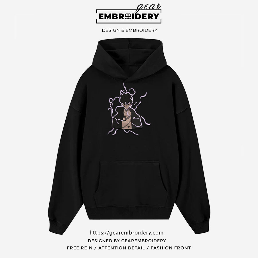 Sung jinwoo aura Solo Leveling Anime Embroidered Design Personalized Embroidered T Shirt Sweatshirt Hoodie Clothing SL007