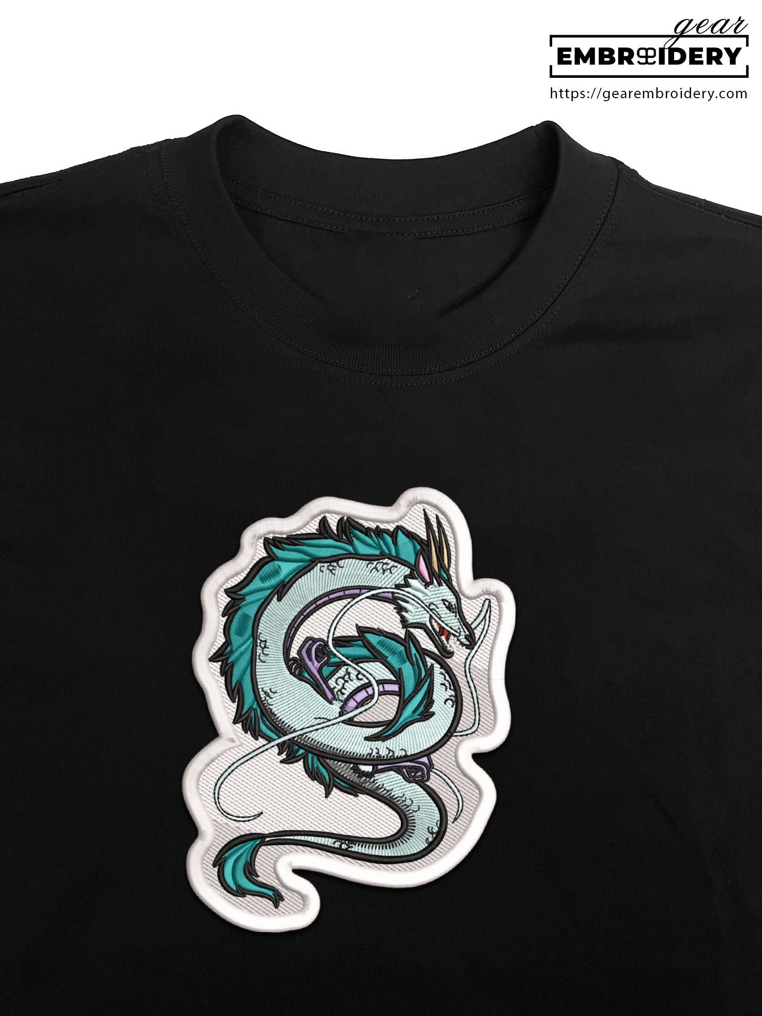 Dragon Spirited Away Anime Embroidered Design Personalized Embroidered T Shirt Sweatshirt Hoodie Clothing SA008