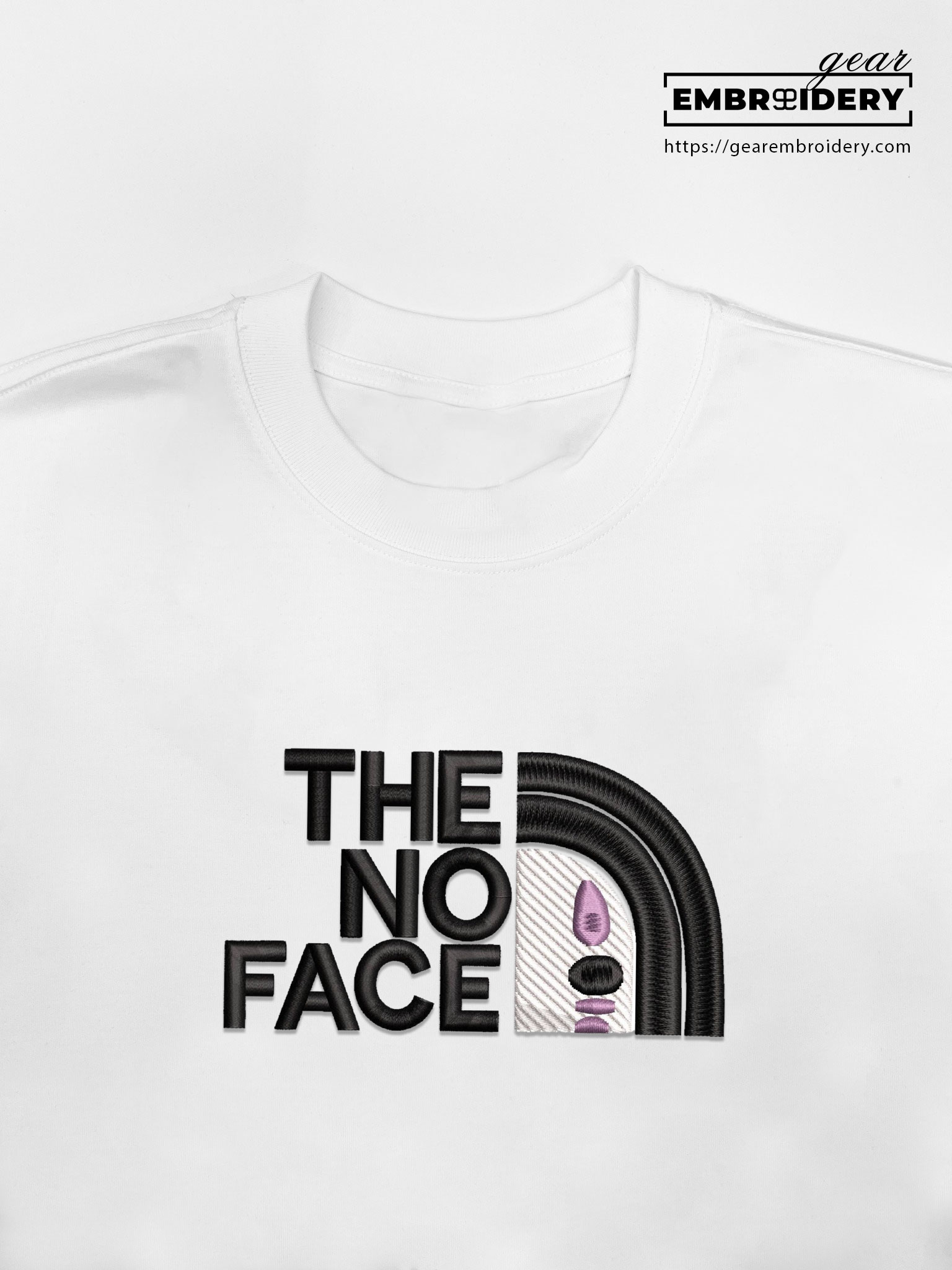 The no  face Spirited Away Anime Embroidered Design Personalized Embroidered T Shirt Sweatshirt Hoodie Clothing SA012