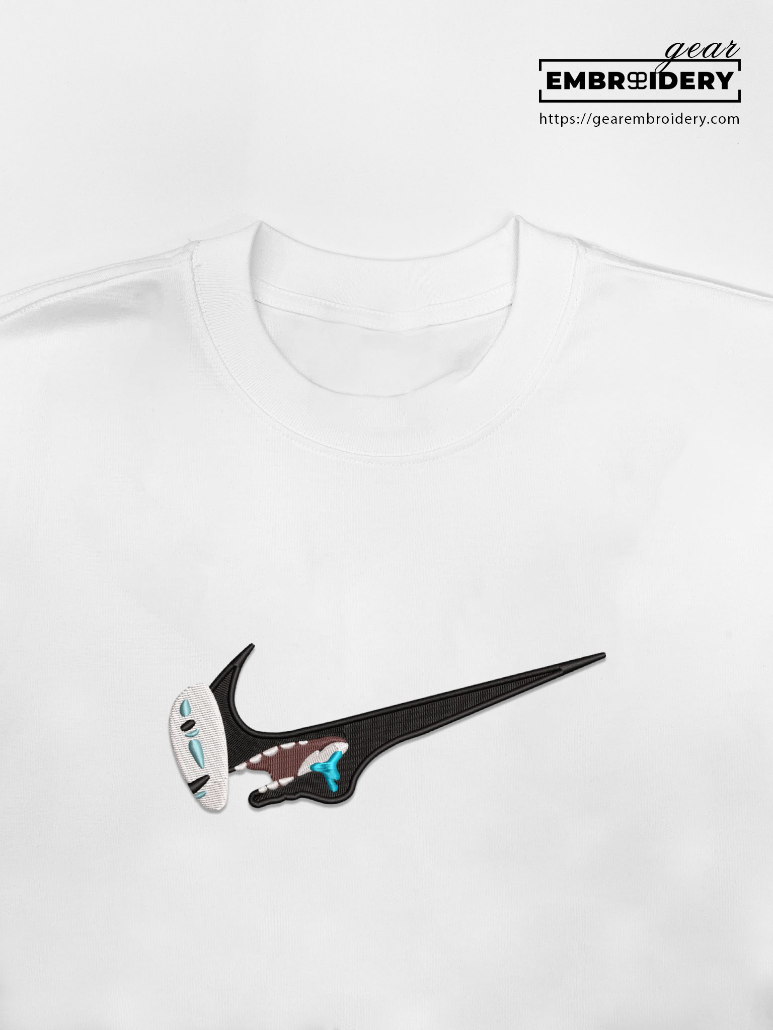 No face swoosh nike Spirited Away Anime Embroidered Design Personalized Embroidered T Shirt Sweatshirt Hoodie Clothing SA011