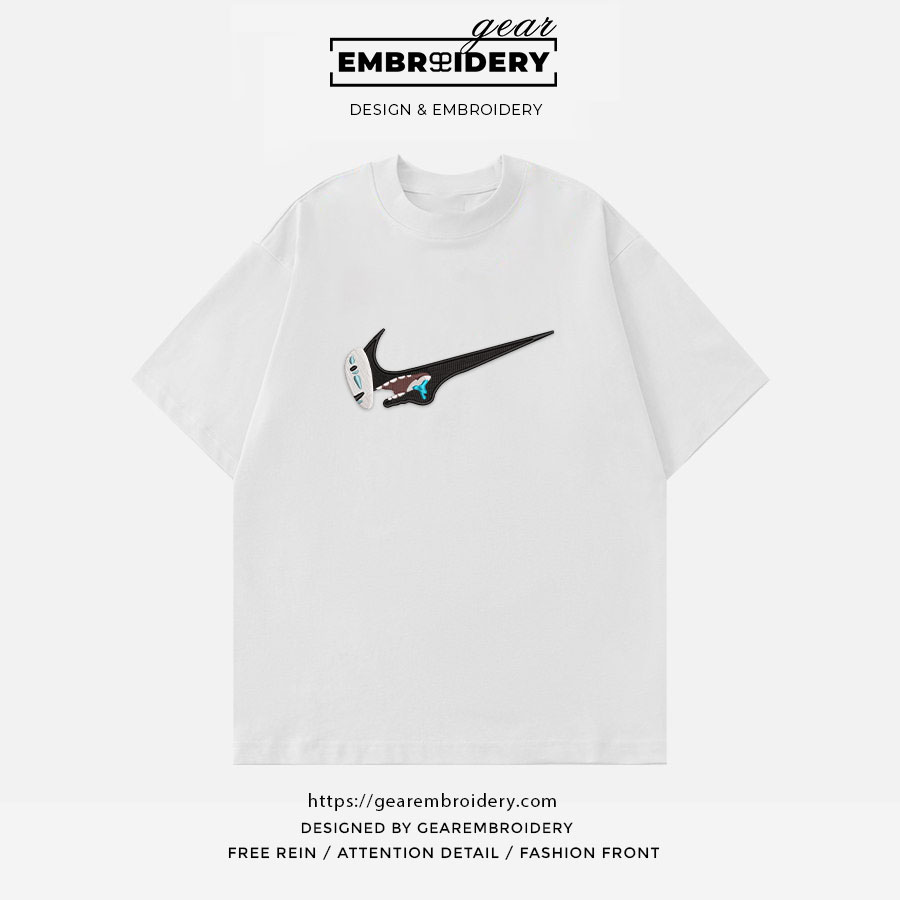 No face swoosh nike Spirited Away Anime Embroidered Design Personalized Embroidered T Shirt Sweatshirt Hoodie Clothing SA011