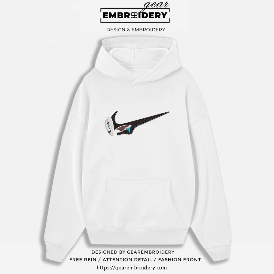 No face swoosh nike Spirited Away Anime Embroidered Design Personalized Embroidered T Shirt Sweatshirt Hoodie Clothing SA011