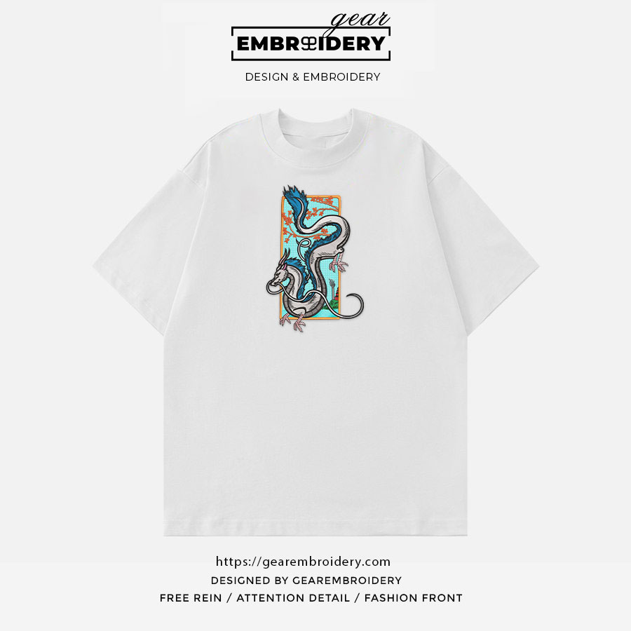 Dragon Spirited Away Anime Embroidered Design Personalized Embroidered T Shirt Sweatshirt Hoodie Clothing SA009