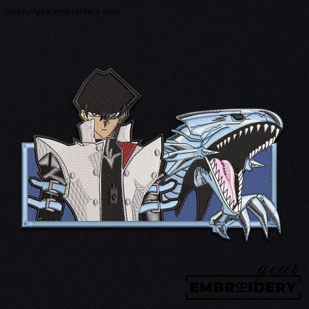 Kaiba Yu Gi Oh Anime Embroidered Design Personalized Embroidered T Shirt Sweatshirt Hoodie Clothing YG005