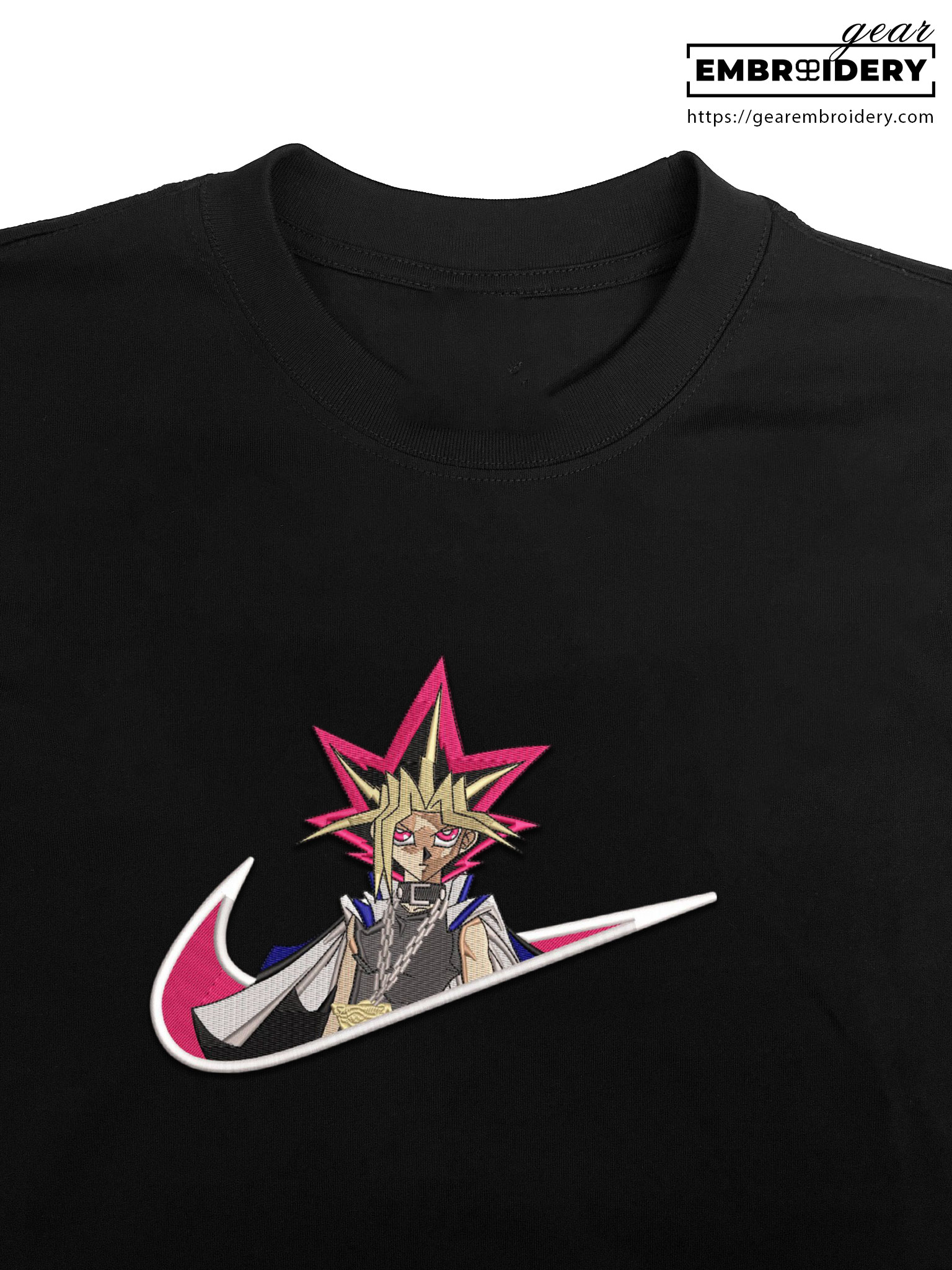Yugi mutou swoosh nike Yu Gi Oh Anime Embroidered Design Personalized Embroidered T Shirt Sweatshirt Hoodie Clothing YG008