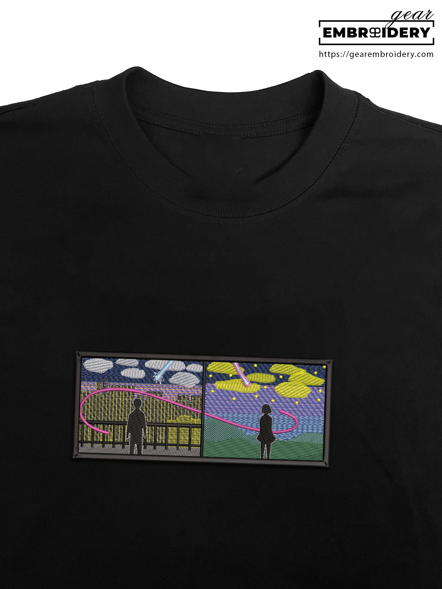 Night scene your name anime Embroidered Design Personalized Embroidered T Shirt Sweatshirt Hoodie Clothing AM010