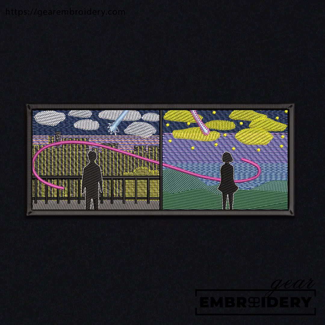 Night scene your name anime Embroidered Design Personalized Embroidered T Shirt Sweatshirt Hoodie Clothing AM010