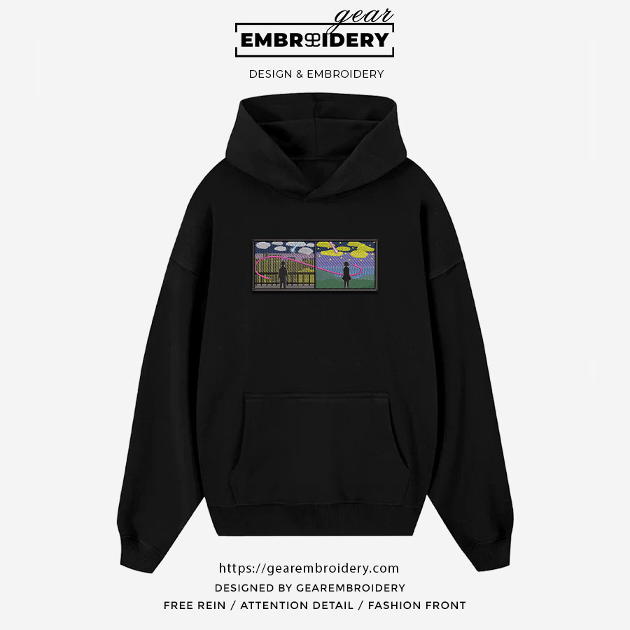 Night scene your name anime Embroidered Design Personalized Embroidered T Shirt Sweatshirt Hoodie Clothing AM010